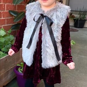 SOLD HEALTHTEX wine velvet long sleeves dress 3t